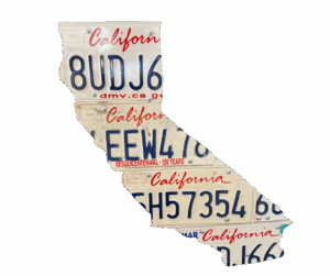 Wall art California license plates