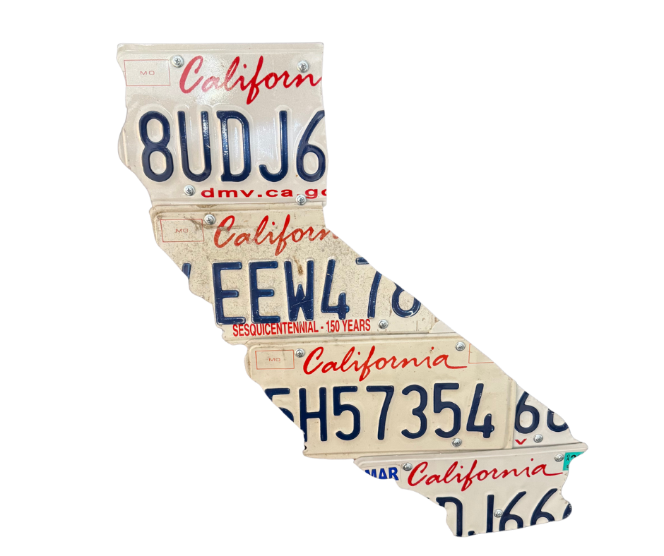 Wall art California license plates