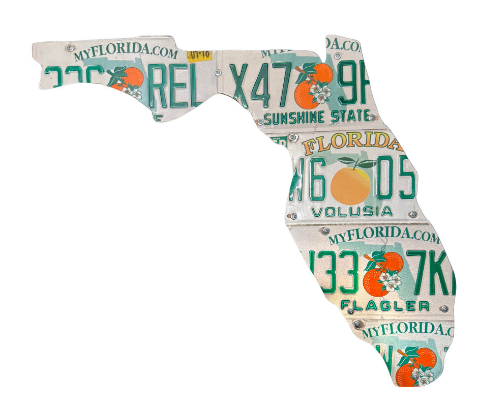 Florida license plate wall art
