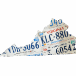 Virginia state wall art license plates