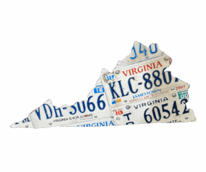 Virginia state wall art license plates