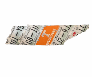 Tennessee State Plate with Big Orange Plate in the middle